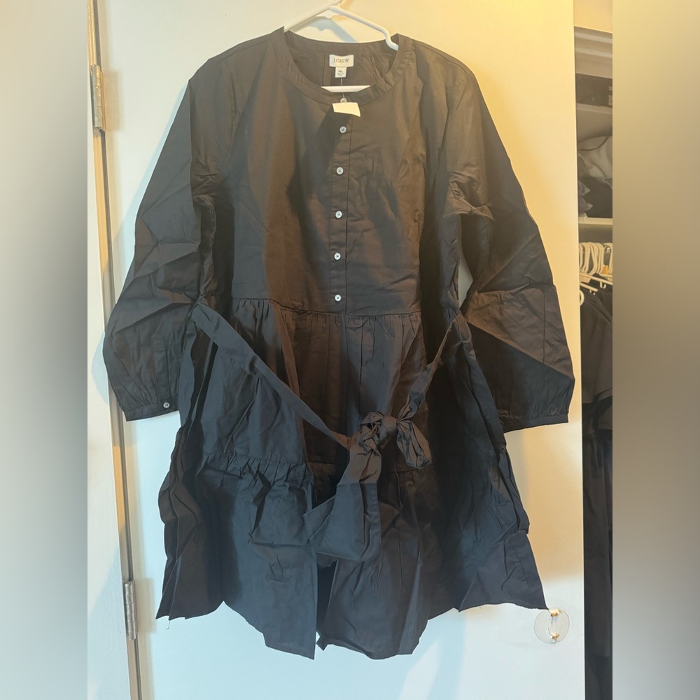 New! With Tags! J. Crew Black Tiered Cotton Dress Sz XL